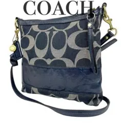 美品　COACH シグネチャー 12553 ショルダーバッグ キャンバス デニム