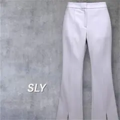 SLY フレアパンツ パープル 美脚 カジュアル フォーマル オフィス 推し活