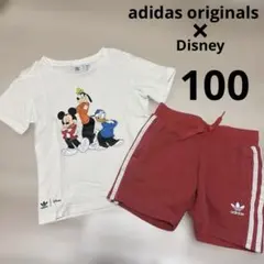 adidas ミッキー プリント Tシャツ ショートパンツ セット 100cm
