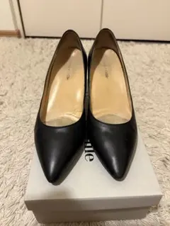 Odette e Odile ブラックレザーヒール 23.5cm