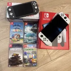 Nintendo Switch Lite & 有機ELモデル+ゲーム4本セット