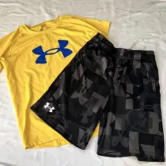 アンダーアーマー　Tシャツハーフパンツセット　黄色　YMD140