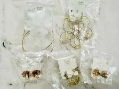 花　フラワーデザイン　ピアス 5点セット