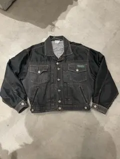 90's ダークグレー短丈デニムジャケット