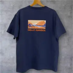 ヘリーハンセン バックプリント Tシャツ HHロゴ ポリジン M 紺　アウトドアのサムネイル