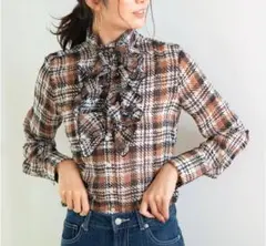 【24200円】ナラカミーチェ❁シフォンチェックプリントフリル