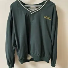 ダークグリーン Vネック ナイロンジャケット