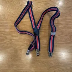 キッズ サスペンダー ネイビー レッド ストライプ