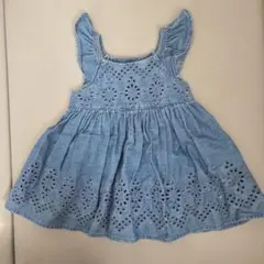 baby GAPベイビーギャップ 刺繍 デニム ワンピース 6-12ヶ月