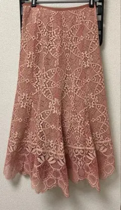 nano universe サーモンピンク　レース　マーメイド　スカート　美品