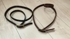 スタッズ付ベルト　ダークブラウン、キャメル　ベルト2本セット　メンズ　レディース