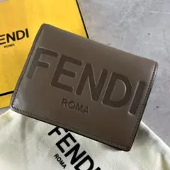 FENDI ミニ財布 二つ折り ブラウン デカロゴ 箱付 【あんしん鑑定】のサムネイル