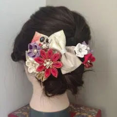 髪飾り　和モダン　リボン　七五三　成人式　卒業式　お祭り
