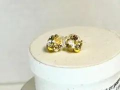 スワロフスキー使用　ご褒美　ピアス　シャンパンゴールド　アレルギー対応