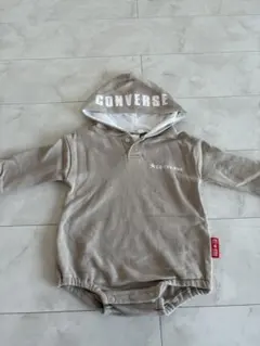CONVERSE フード付きロンパース ベージュ