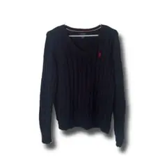 POLO ASSN ネイビー ピンク Vネック セーター