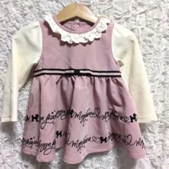 メゾピアノ　ピンク レース襟 トップス　ワンピース　80cm