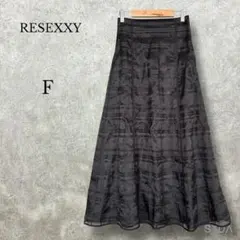 ♡リゼクシー RESEXXY【F】シアーチェックフレアスカート ハイウエスト 黒