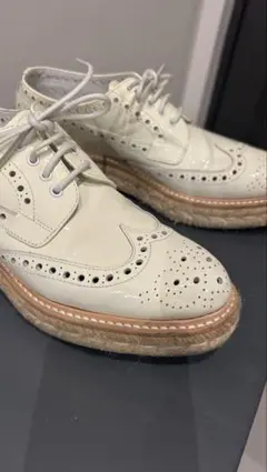 sale！！church's チャーチホワイトエナメルレースアップシューズ 36