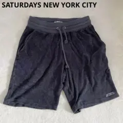 Saturdays NYC ハーフパンツ　ショートパンツ　パイル生地　紺　M相当