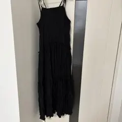 w closet しわ加工バックリボンキャミワンピース