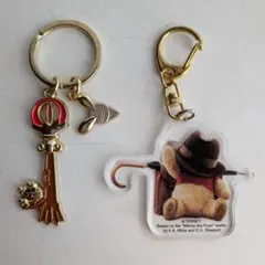 【キーホルダー２点１組】ディズニー/プー（ユーズド品）