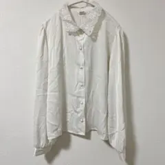 【Lutique】襟レース ブラウス 白 Lサイズ しまむら ルティーク
