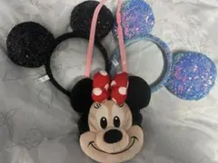 ディズニーカチューシャ2個＋ミニーちゃんポーチ