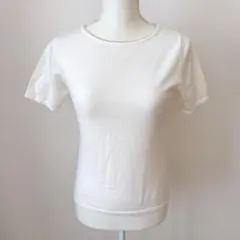【IDANA】イダーナ　ホワイト クルーネック 半袖 Tシャツ　M