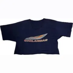 GEOLANDAR クロップドTシャツ ネイビー　リメイク　古着