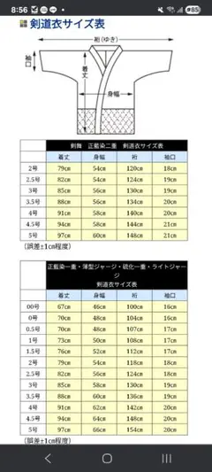 剣道着 サイズ2.5 黒