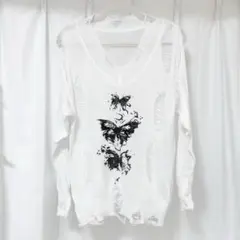 【VOLCAN&APHRODITE】バタフライダメージニット