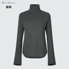 【試着のみ】ユニクロ×マメクロゴウチコラボ　タートルネックT ダークグレー