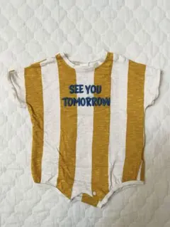 【匿名配送】バースデイ futafuta ベビーロンパース ストライプ ロゴ80