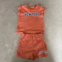 オレンジ NEW YORK プリント セットアップ 95cm