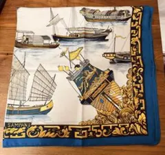エルメス 船デザイン シルク 大判スカーフ 88×88cm ヴィンテージ 希少のサムネイル