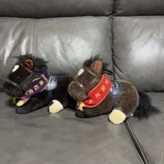 競馬 サニングデール＆ツルマルボーイ ぬいぐるみ AVANTI社製のサムネイル