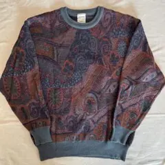 【DESTINARE UOMO】総柄ニットセーター　レトロ　古着