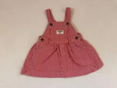 オシュコシュ　OshKosh 赤と白のストライプ ジャンバースカート