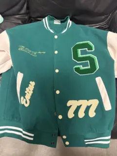 緑色スタジャン NATURE刺繍入り　Mサイズ