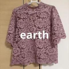 【earth】五分袖レースブラウス　F
