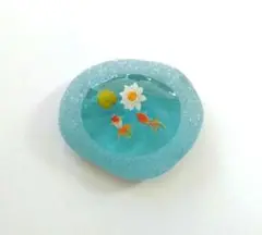 No.935ミニチュア金魚鉢　シーグラスアート　ジオラマ　ドールハウス　金魚置物