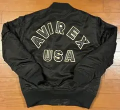 AVIREX USA MA-1フライトジャケット ブラック　L