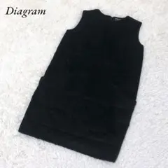 Diagram ダイアグラム ミニワンピース モヘヤ混 ノースリーブ S 黒