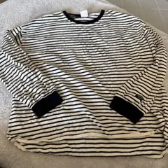 HANG TEN しまむら　黒　ボーダー　長袖　tシャツ ロンT 4L