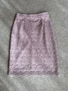 スモーキーピンク⭐︎M 花柄レース タイトスカート