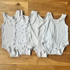 ベビー肌着 ロンパース袖なし 4枚セット 80cm 男の子