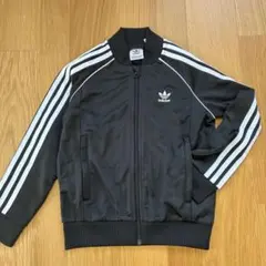 【未使用】adidas ジャージ　トラックジャケット　キッズ　襟なし　黒　130