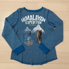 GAP ギャップキッズ　ボーダー長袖Tシャツ　140cm ブルー✖️グレー