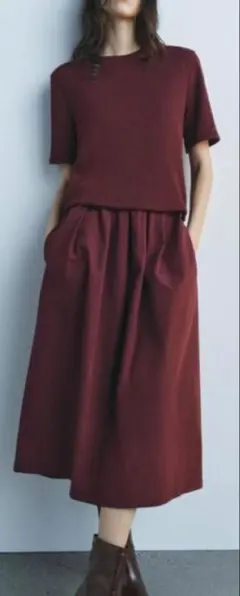 【ZARA】ミディワンピース Ｌ